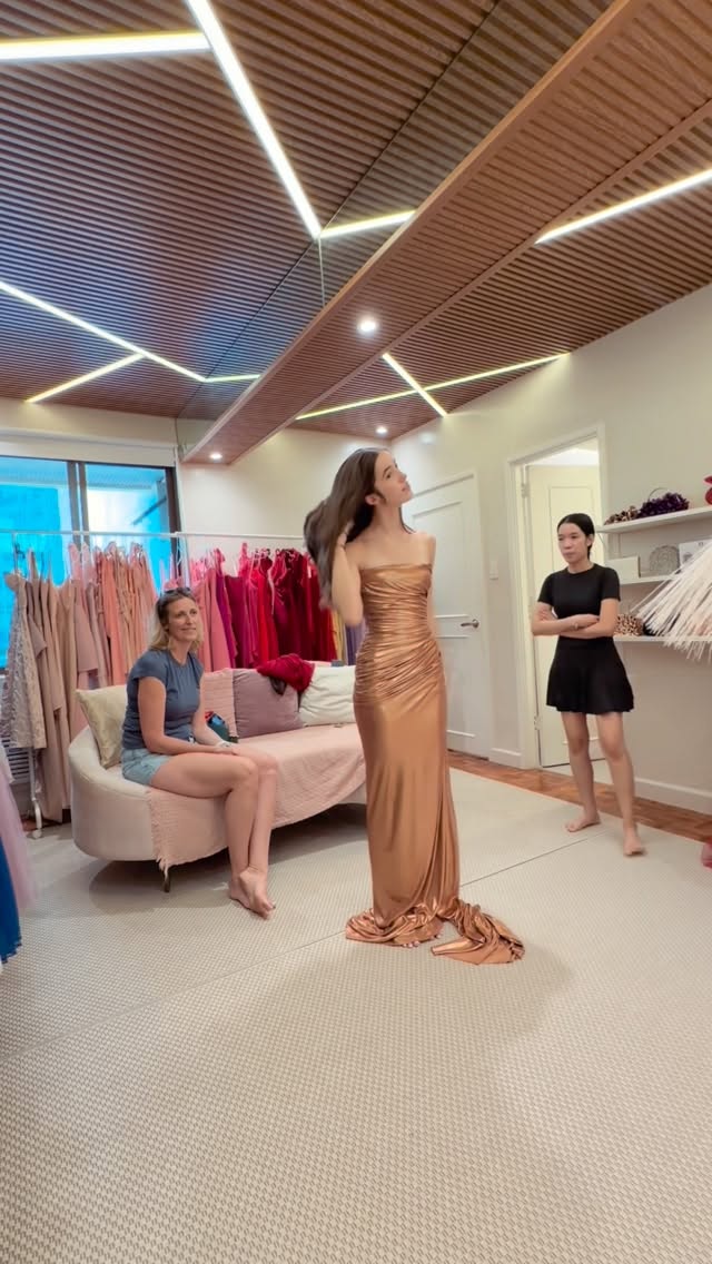 Mother and daughter happy fitting session at Dress Beyond Manila showroom